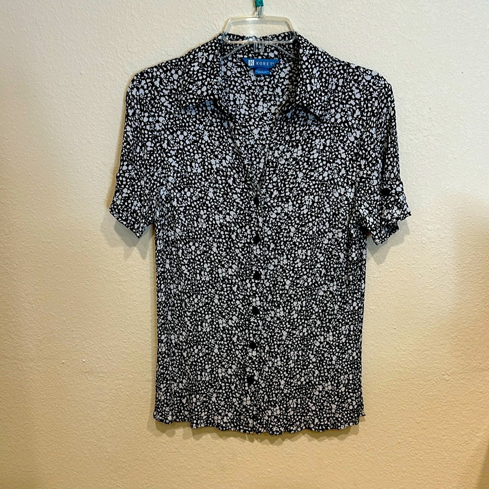KORET Black and White Women’s Blouse—Size S